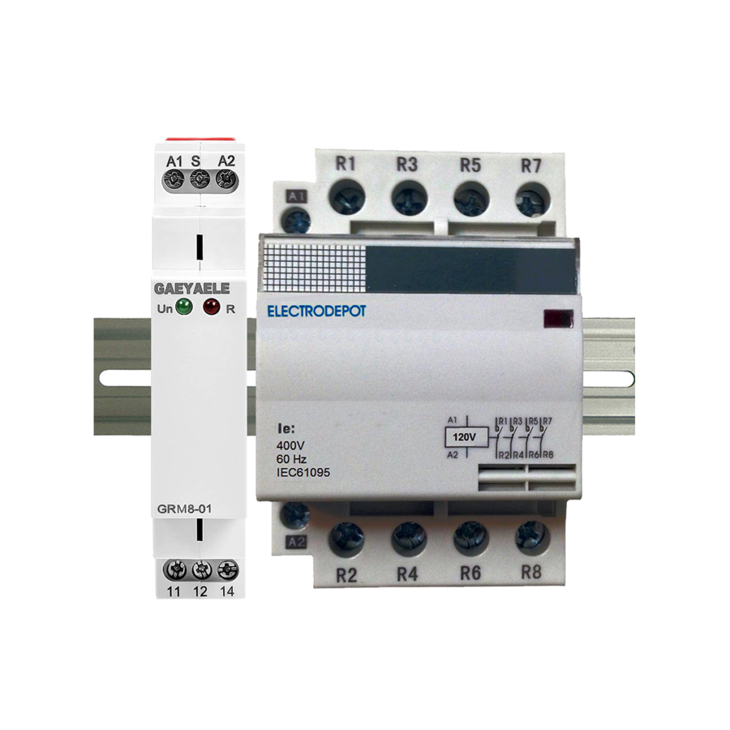 ElectroDepot Contactor 4 Pole NO 63A 120VAC w/ Mechanically Held ...