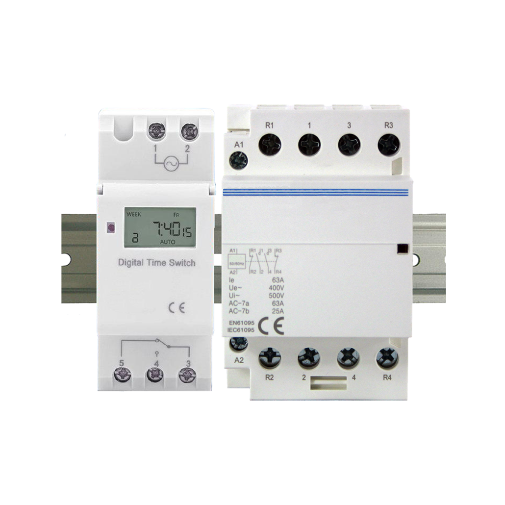 ElectroDepot 7 Day 24 Hour Programmable Timer 63A 2 Pole NO 2 Pole NC